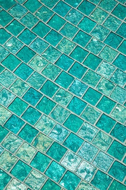 Lightstreams Aquamarine Glass Tile Swimming Pool Floor